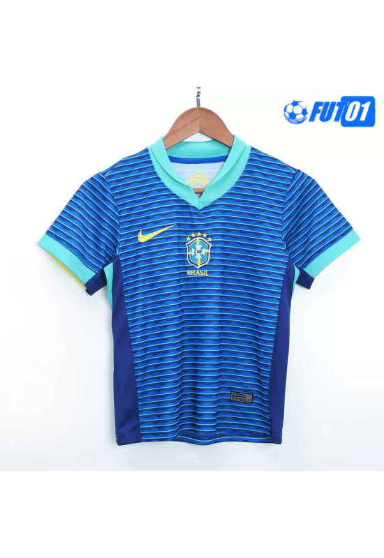 Camiseta Brasil Away 2024 Niño Azul