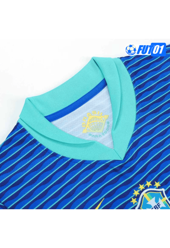 Camiseta Brasil Away 2024 Niño Azul