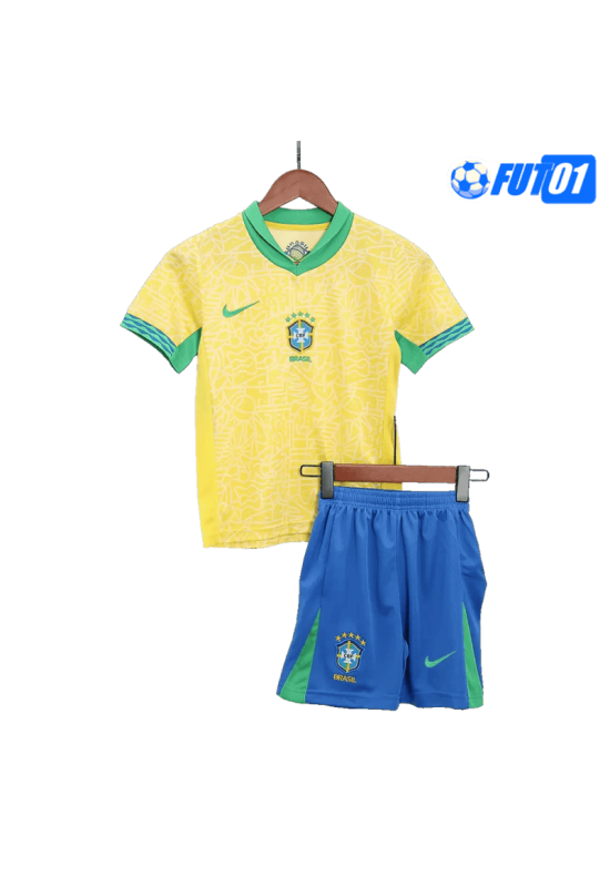 Camiseta Brasil Home 2024 Niño Amarillo