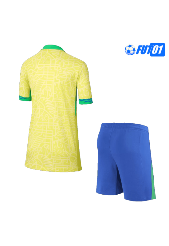 Camiseta Brasil Home 2024 Niño Amarillo