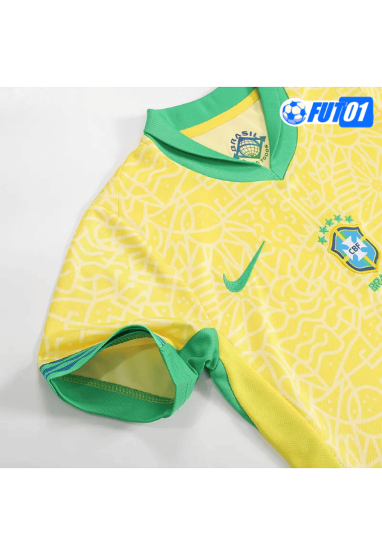 Camiseta Brasil Home 2024 Niño Amarillo