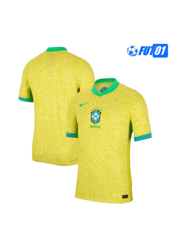 Camiseta Brasil Home 2024 Versión Jugador Amarillo