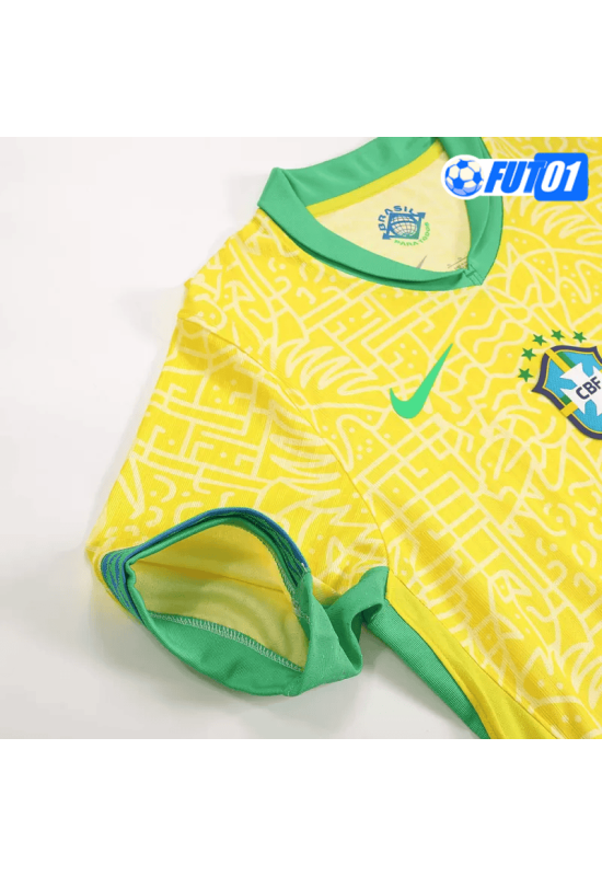 Camiseta Brasil Home 2024 Versión Jugador Amarillo