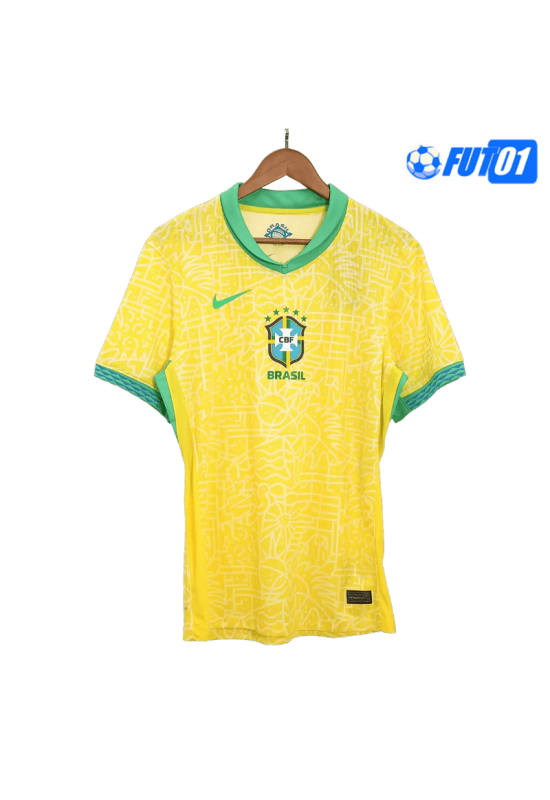 Camiseta Brasil Home 2024 Versión Jugador Amarillo