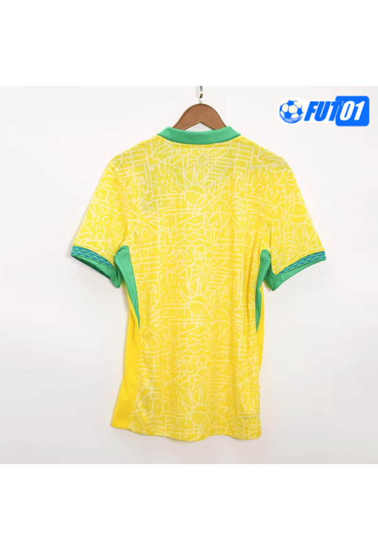 Camiseta Brasil Home 2024 Versión Jugador Amarillo