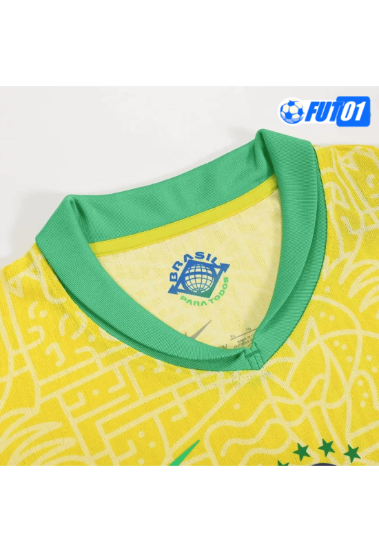 Camiseta Brasil Home 2024 Versión Jugador Amarillo