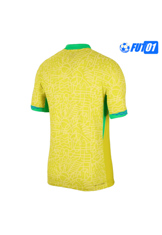 Camiseta Brasil Home 2024 Versión Jugador Amarillo