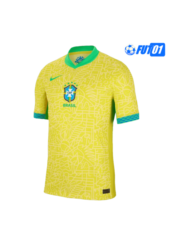 Camiseta Brasil Home 2024 Versión Jugador Amarillo