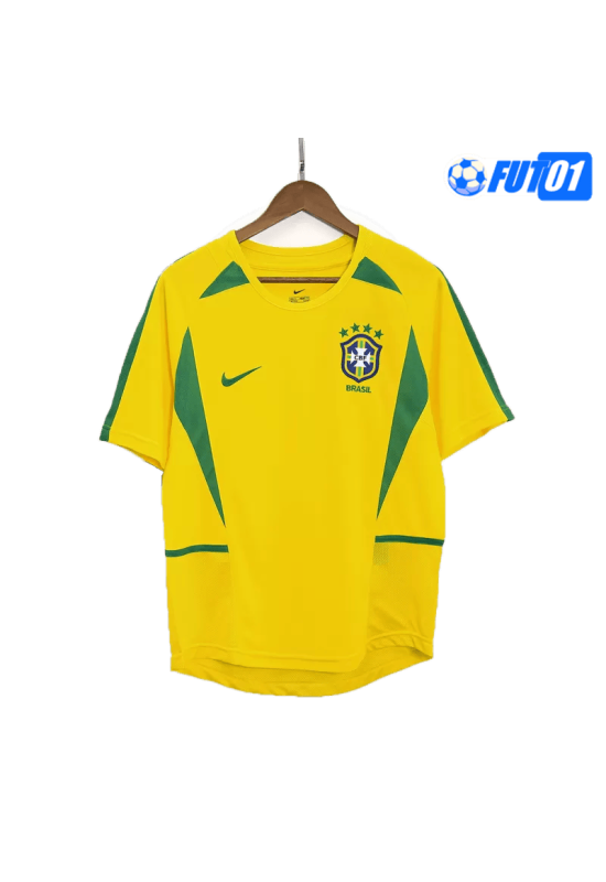 Camiseta Retro Brasil Home 2002/03 Amarillo