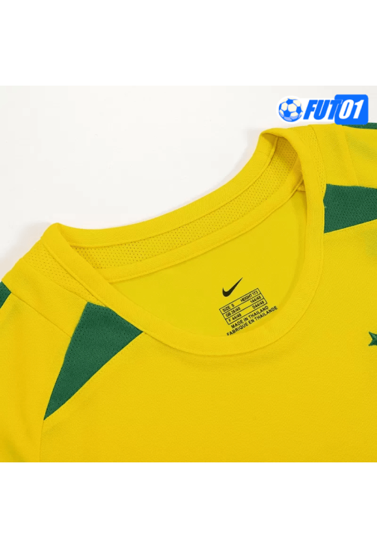 Camiseta Retro Brasil Home 2002/03 Amarillo