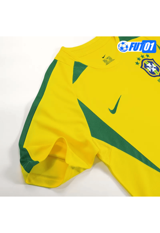 Camiseta Retro Brasil Home 2002/03 Amarillo