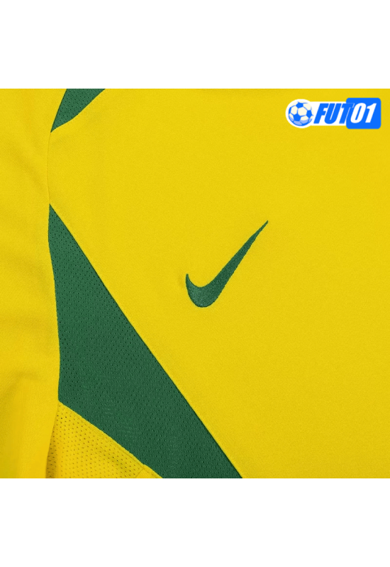 Camiseta Retro Brasil Home 2002/03 Amarillo