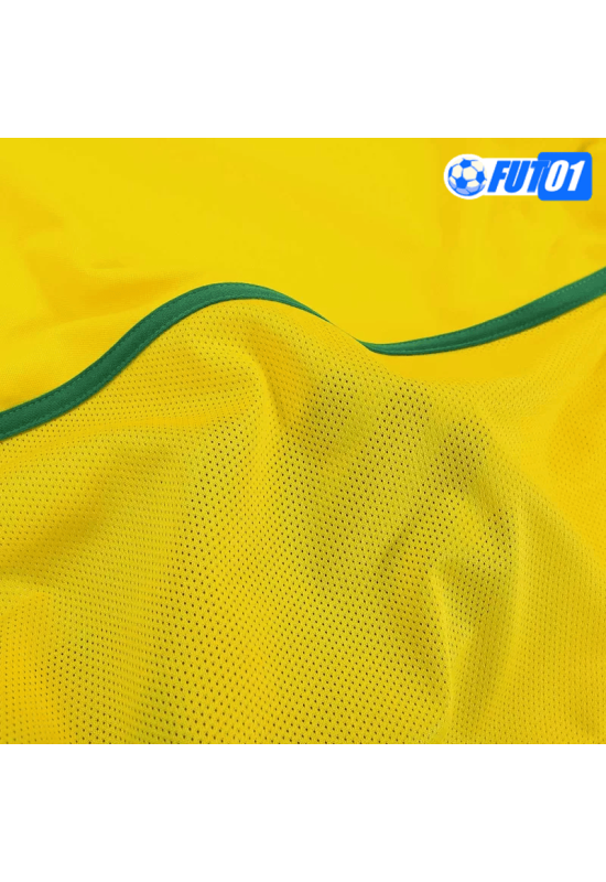 Camiseta Retro Brasil Home 2002/03 Amarillo