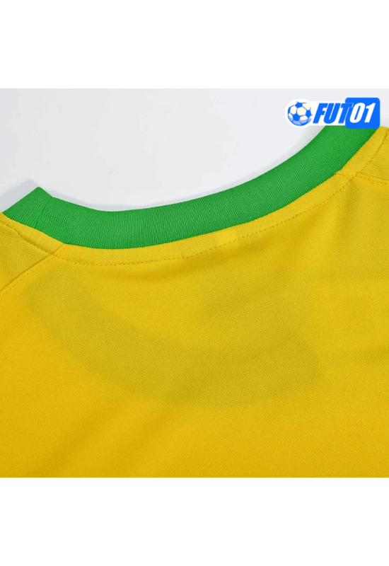 Camiseta Retro Brasil Home 1970 Amarillo