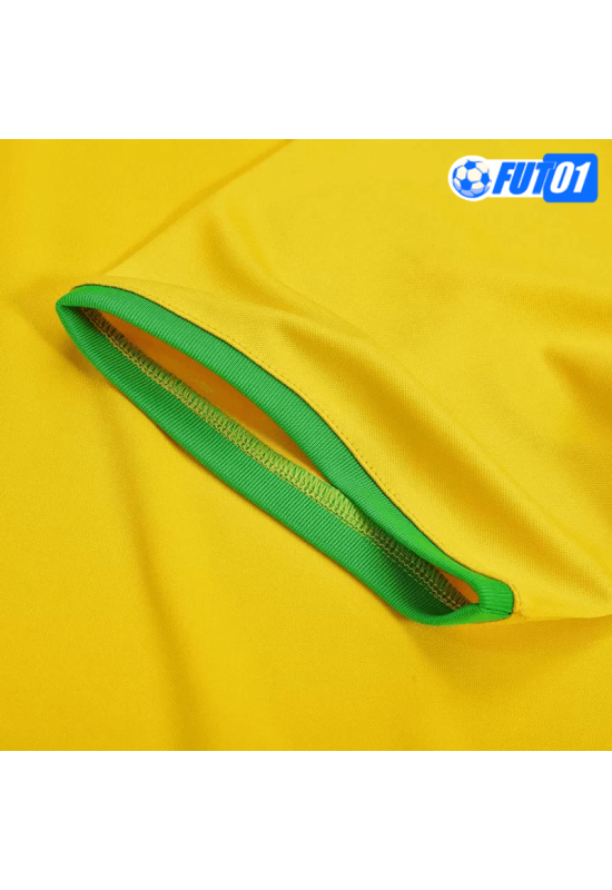 Camiseta Retro Brasil Home 1970 Amarillo