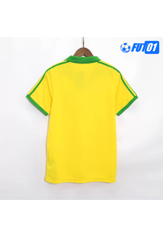 Camiseta Retro Brasil Home 1977 Amarillo