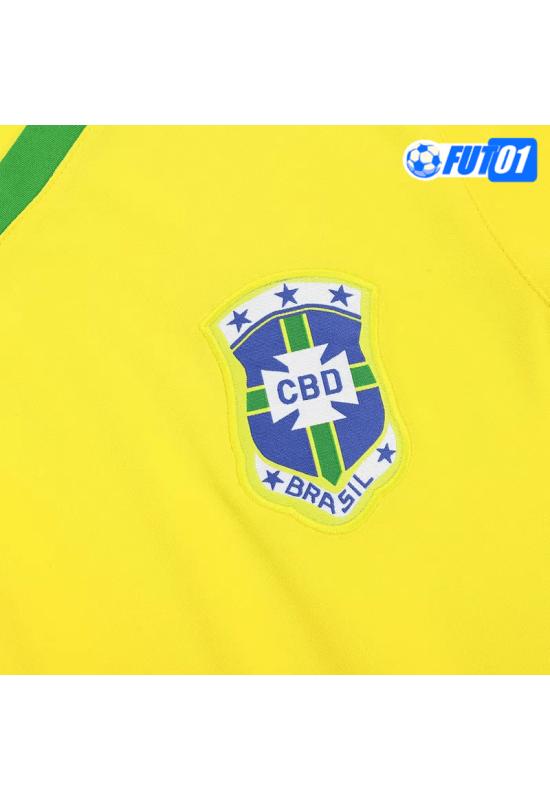 Camiseta Retro Brasil Home 1977 Amarillo