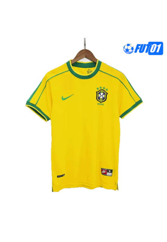 Camiseta Retro Brasil Home 1998 Amarillo