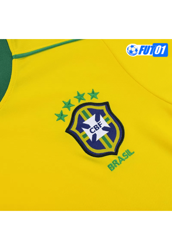 Camiseta Retro Brasil Home 1998 Amarillo