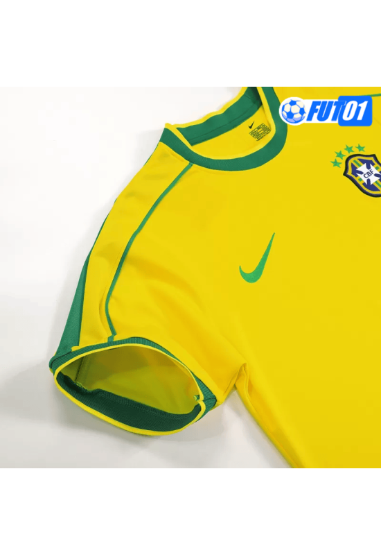 Camiseta Retro Brasil Home 1998 Amarillo