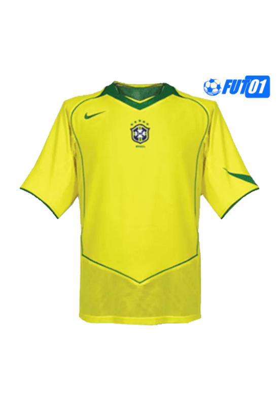 Camiseta Retro Brasil Home 2004 Amarillo