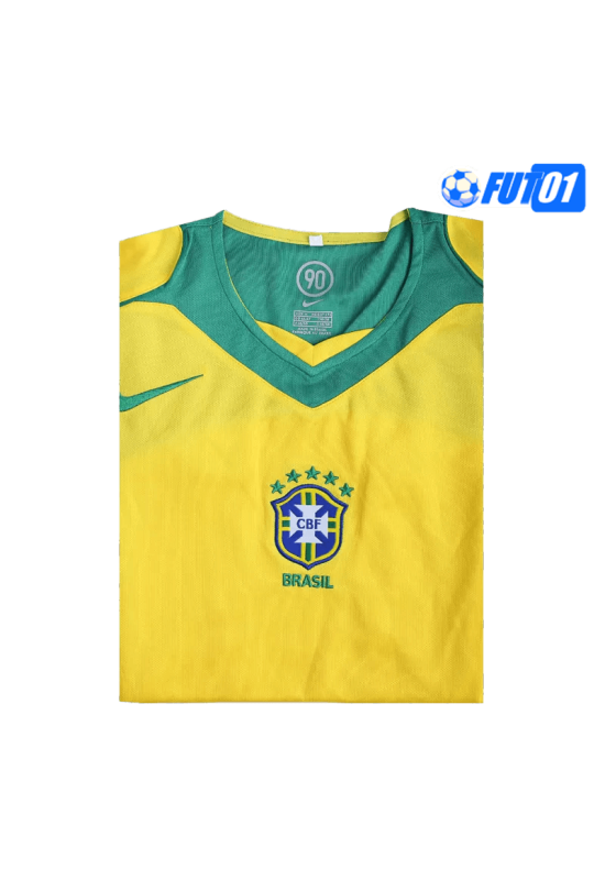 Camiseta Retro Brasil Home 2004 Amarillo